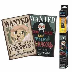 SET 2 CHIBI POSTERS ONE PIECE WANTED BROOK & CHOPPER (52X35)