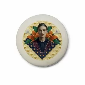 GOMA DE BORRAR REDONDA NARANJA FLORAL