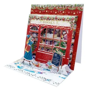 TARJETA FELICITACION GREETING 3D POP UP LIBRERIA NAVIDAD