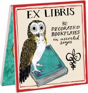 EX-LIBRIS - OWL BOOK OF PLATES -  80 ETIQUETAS