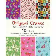 ORIGAMI CRANES GIFT WRAPPING PAPERS - 12 SHEETS: 18 X 24 INCH (45 X 61 CM) HIGH-QUALITY WRAPPING