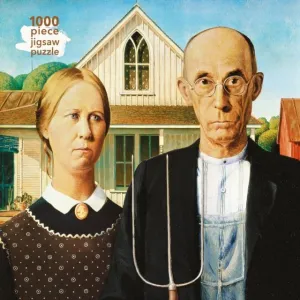 ADULT JIGSAW PUZZLE GRANT WOOD: AMERICAN GOTHIC 1000 PZ