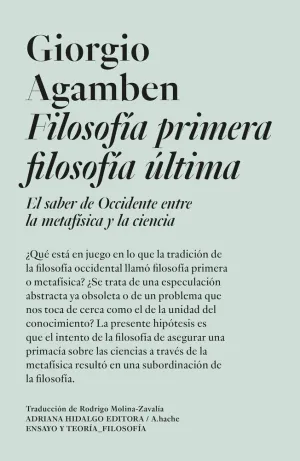 FILOSOFIA PRIMERA FILOSOFÍA ÚLTIMA