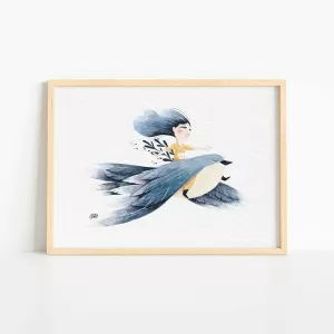 LÁMINA A3 PÁJARO AZUL - EVA CAROT