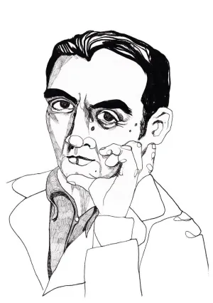 LÁMINA PRINT FEDERICO EN BLANCO Y NEGRO DE ILU ROS EN A4