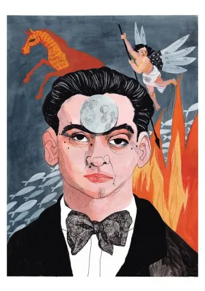 LÁMINA PRINT DE FEDERICO Y EL ROMANCERO GITANO DE ILU ROS EN A3