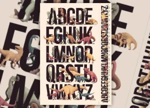 ABECEDARIO ALPHABET ABC DINO PRINT KIDS BEDROOM DECORATIVE · LÁMINA DINO DECORATIVA · ABECEDARIO