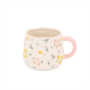 TAZA FLORAL ROSA