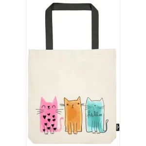 TOTE BOLSA DE TELA GRANDE TRIO DE GATOS
